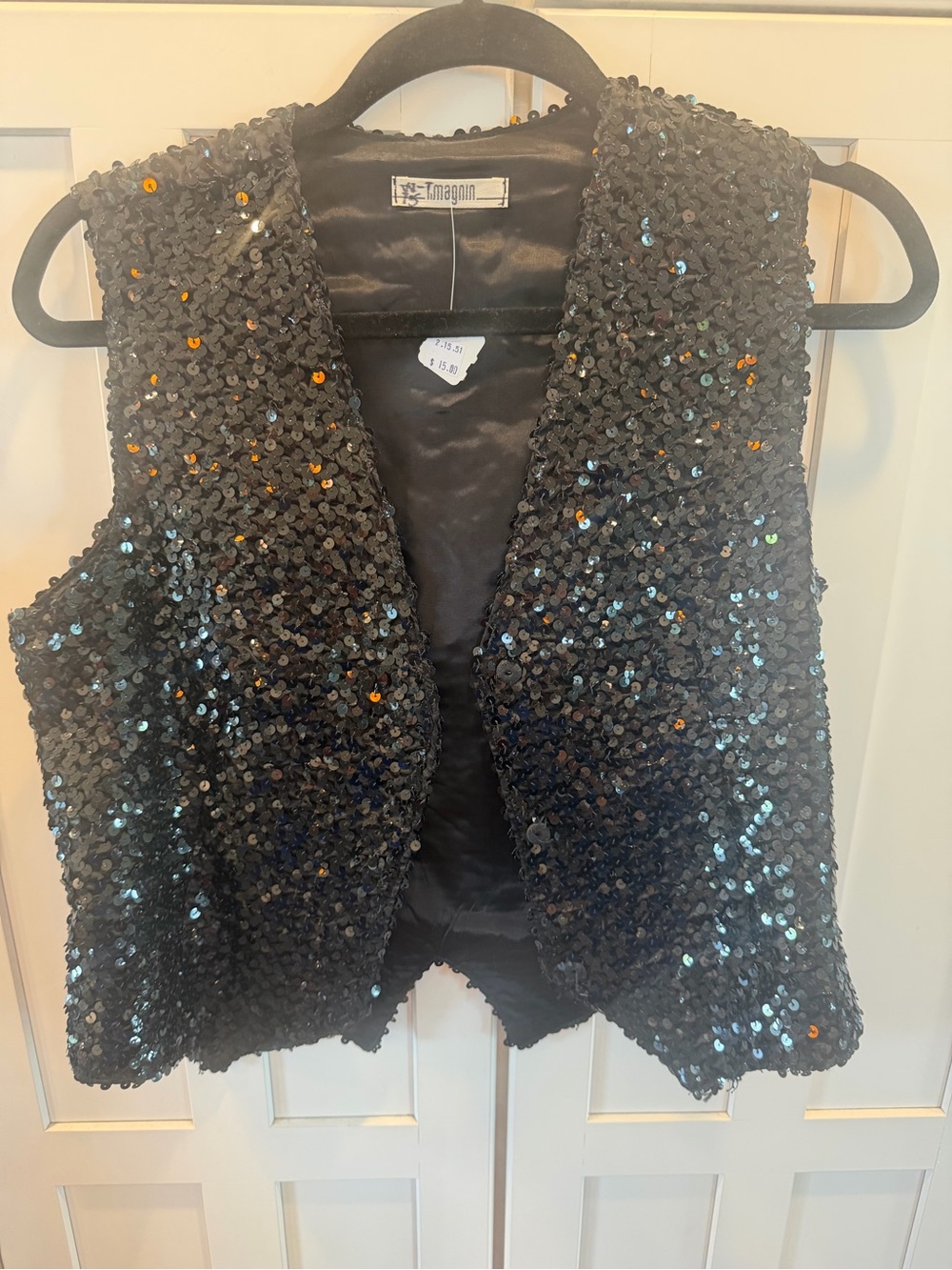 NWT size-sm/med 1990s Vintage T Magnin sequin vest